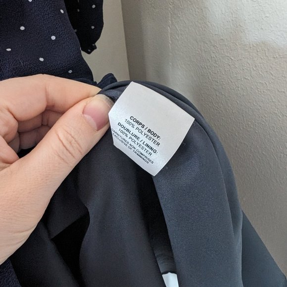 Classic Navy polka dot dress * Canadian Designer - Picture 3 of 4